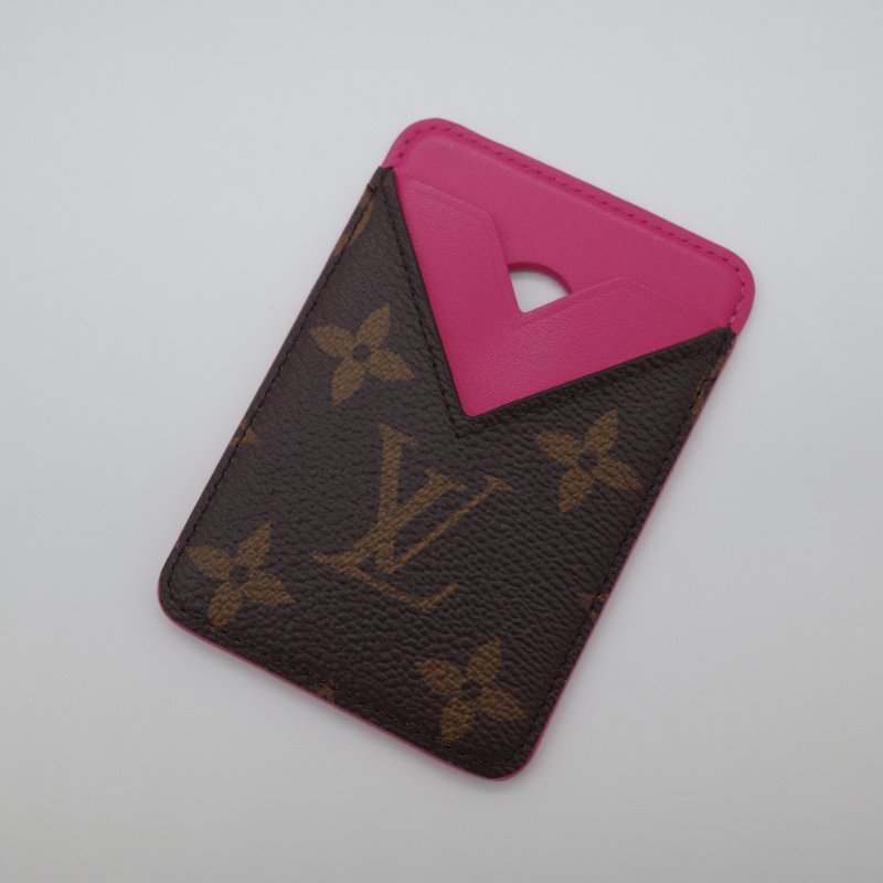 Louis Vuitton 路易威登  Porte-Cartes 老花 粉色 皮革 磁吸 卡片夾-1