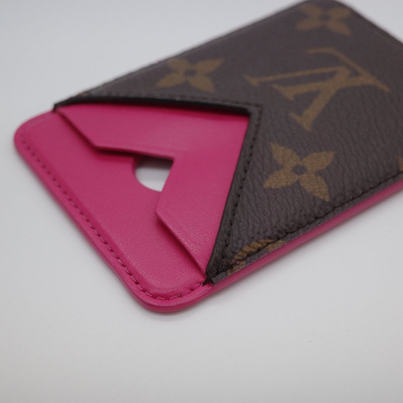 Louis Vuitton 路易威登  Porte-Cartes 老花 粉色 皮革 磁吸 卡片夾-7