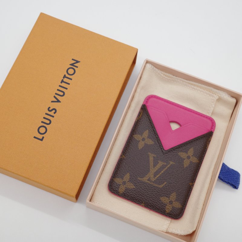 Louis Vuitton 路易威登  Porte-Cartes 老花 粉色 皮革 磁吸 卡片夾-8