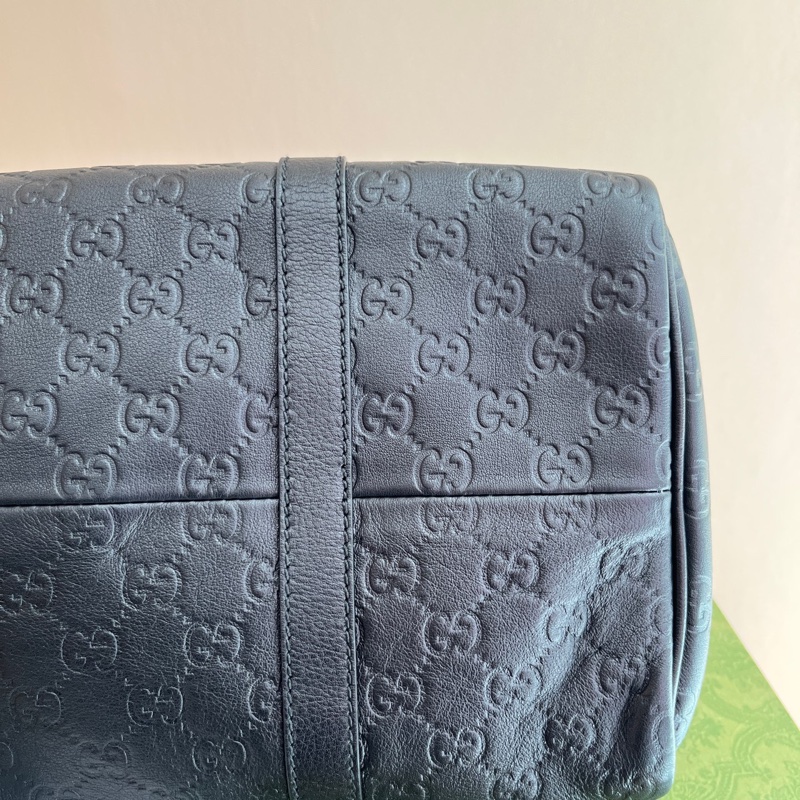 Gucci 古馳黑色壓紋波士頓手提包 無肩帶  約34*20*25 自配個寬肩帶超級好用-6