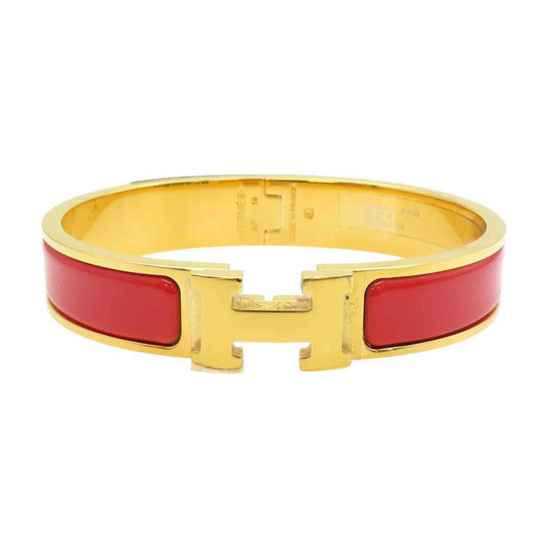 紅色琺瑯 金色鍍金 Clic H手環【HERMES 愛馬仕】 H700001F-0