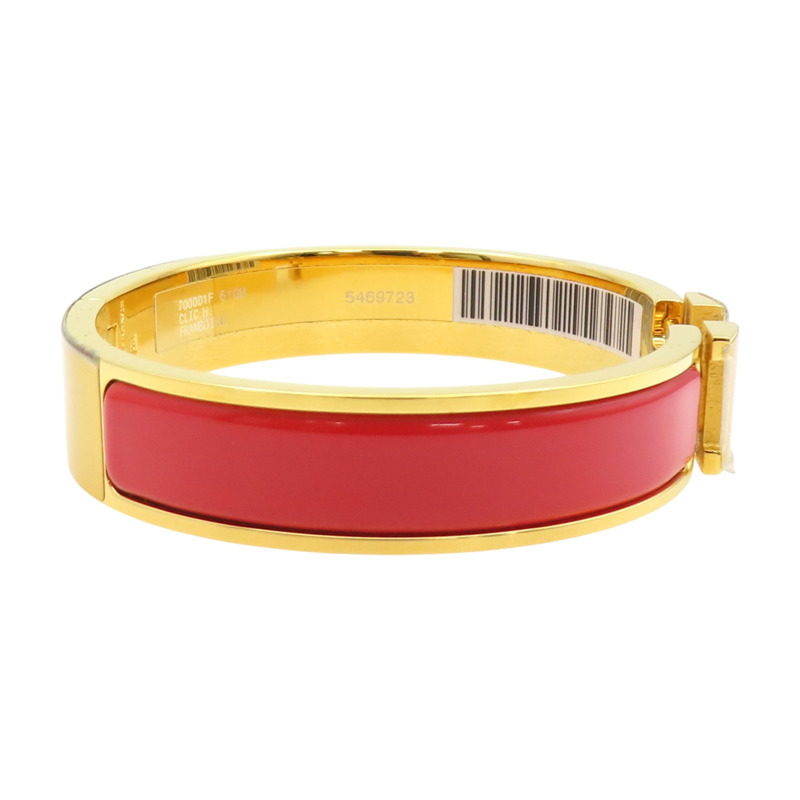 紅色琺瑯 金色鍍金 Clic H手環【HERMES 愛馬仕】 H700001F-3