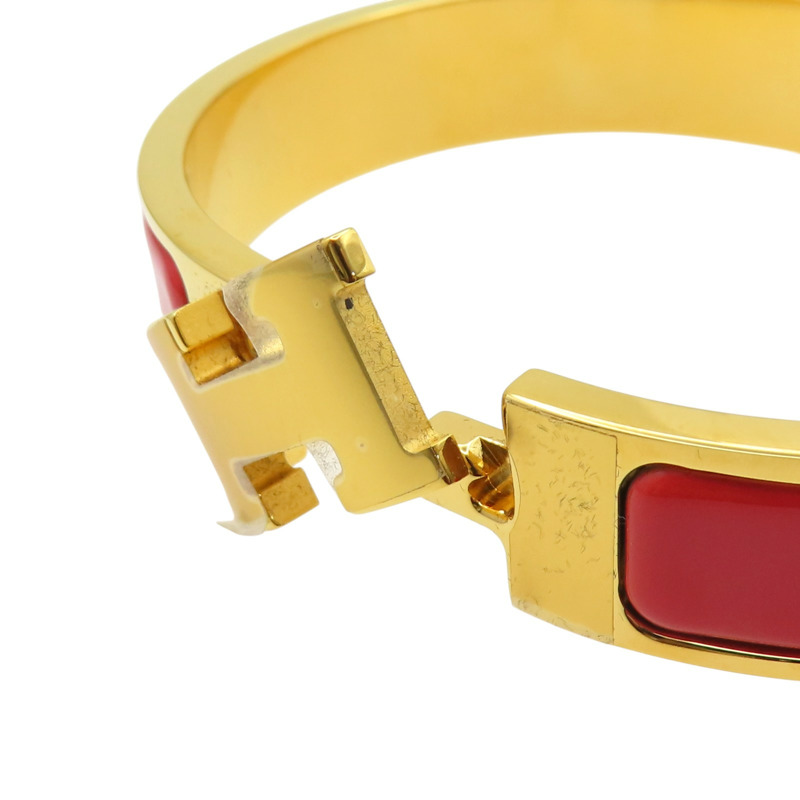 紅色琺瑯 金色鍍金 Clic H手環【HERMES 愛馬仕】 H700001F-5