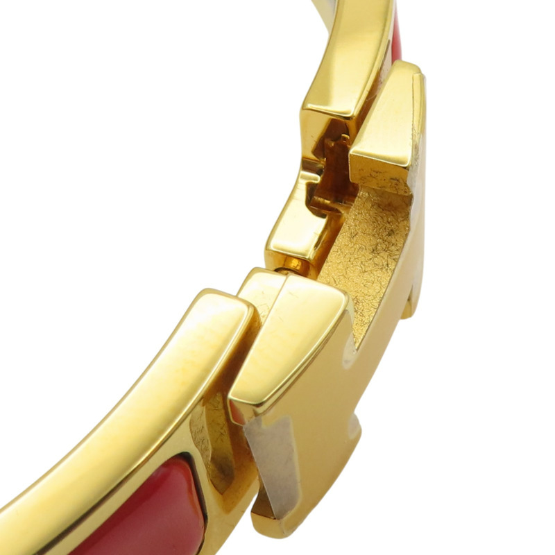 紅色琺瑯 金色鍍金 Clic H手環【HERMES 愛馬仕】 H700001F-9