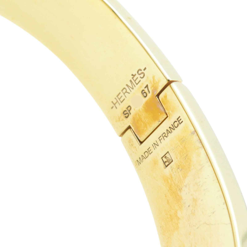 白色琺瑯 金色鍍金 Clic H手環【HERMES 愛馬仕】 H700001F-6