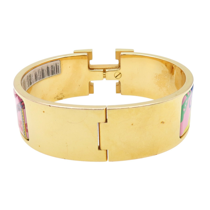 粉色 印花琺瑯 金色鍍金 Clic Clac H手環【HERMES 愛馬仕】 H304001FOA4GM-1