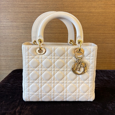 lady Dior 白色黛妃 附背帶