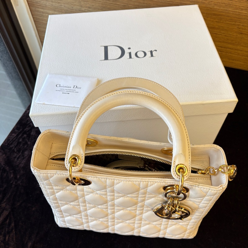 lady Dior 白色黛妃 附背帶-4