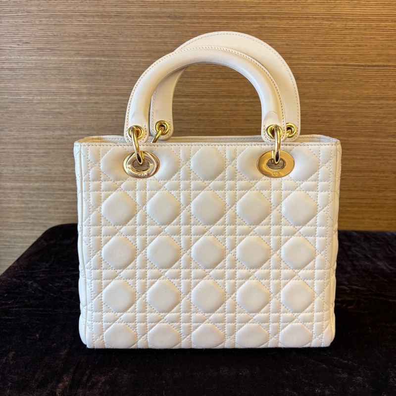 lady Dior 白色黛妃 附背帶-6