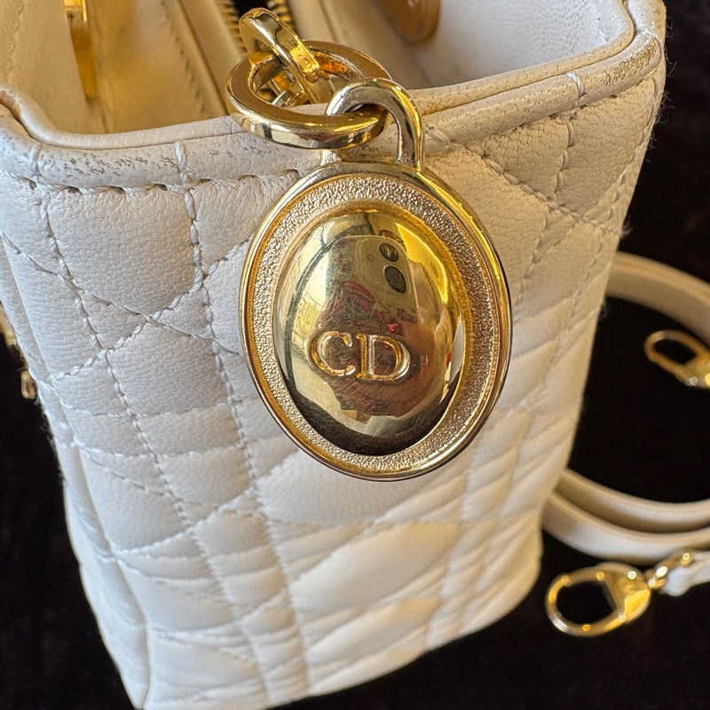 lady Dior 白色黛妃 附背帶-9