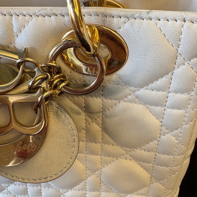 lady Dior 白色黛妃 附背帶-11