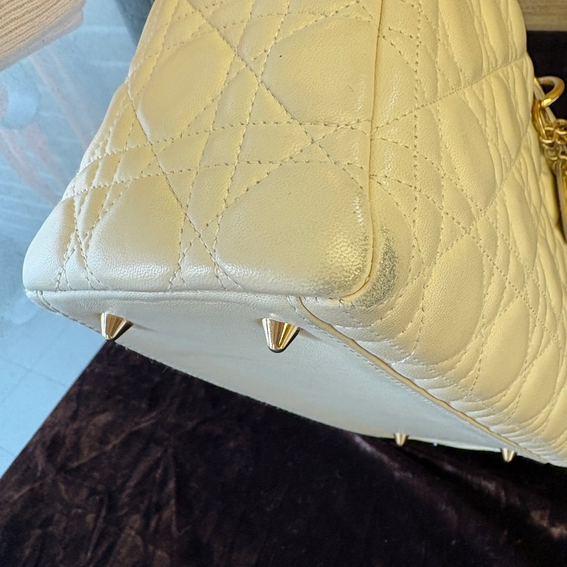 lady Dior 白色黛妃 附背帶-17