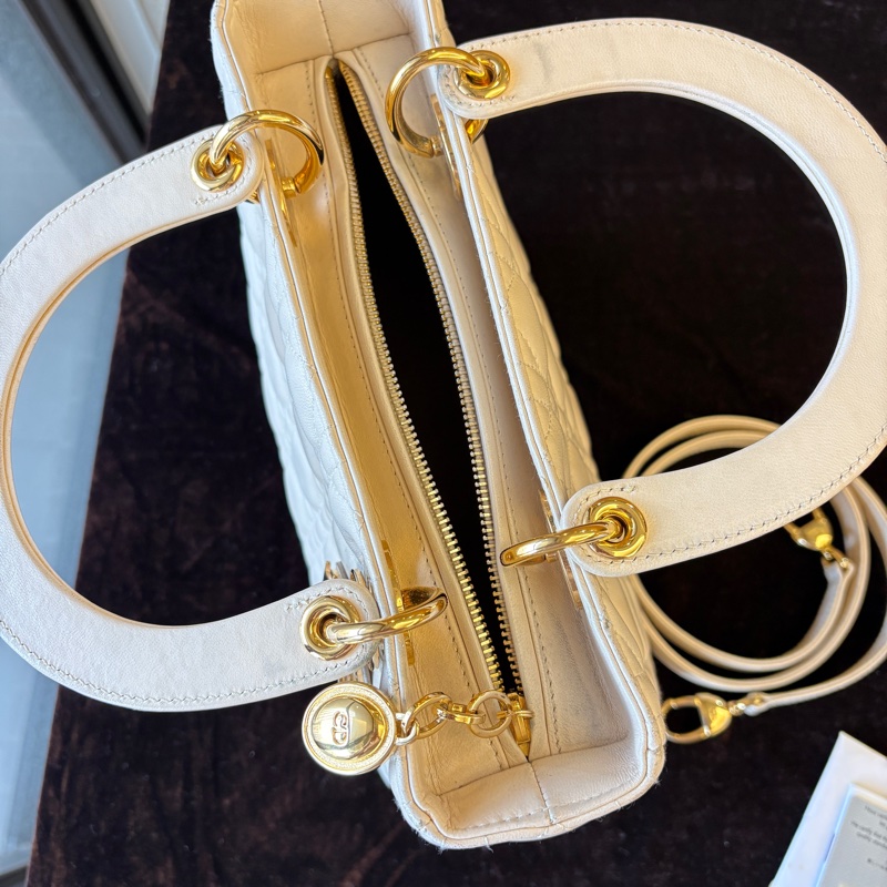 lady Dior 白色黛妃 附背帶-18