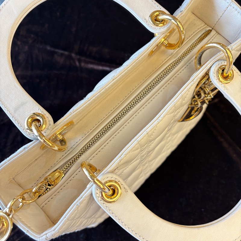 lady Dior 白色黛妃 附背帶-19