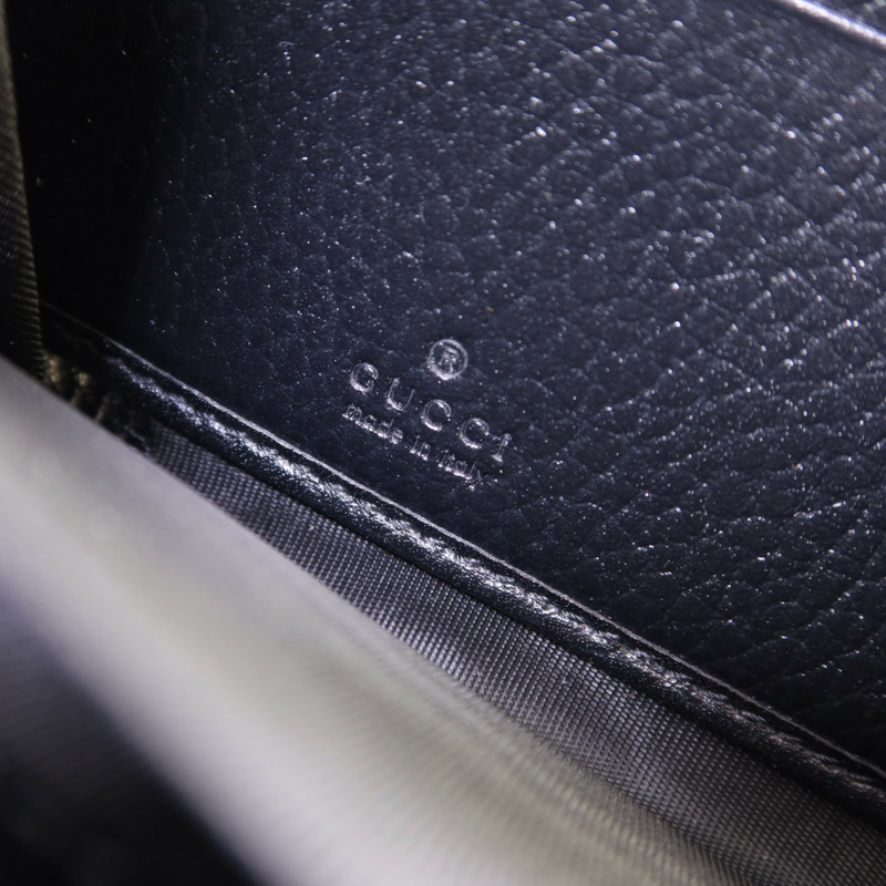 GUCCI 塗層帆布/牛皮皮革GG Marmont Long Wallet金扣長錢包-5