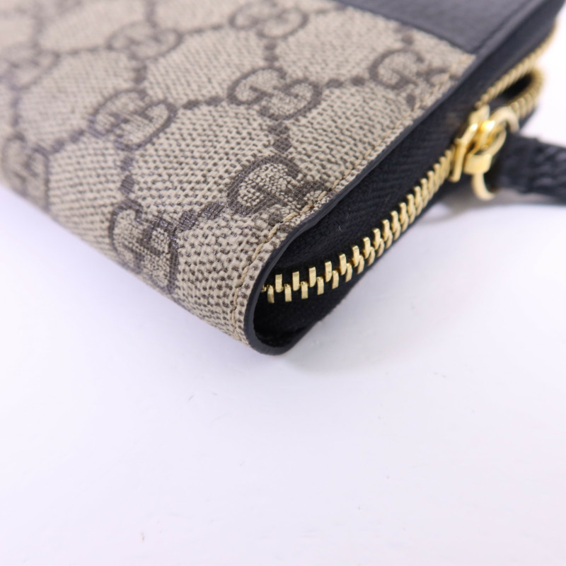 GUCCI 塗層帆布/牛皮皮革GG Marmont Long Wallet金扣長錢包-9