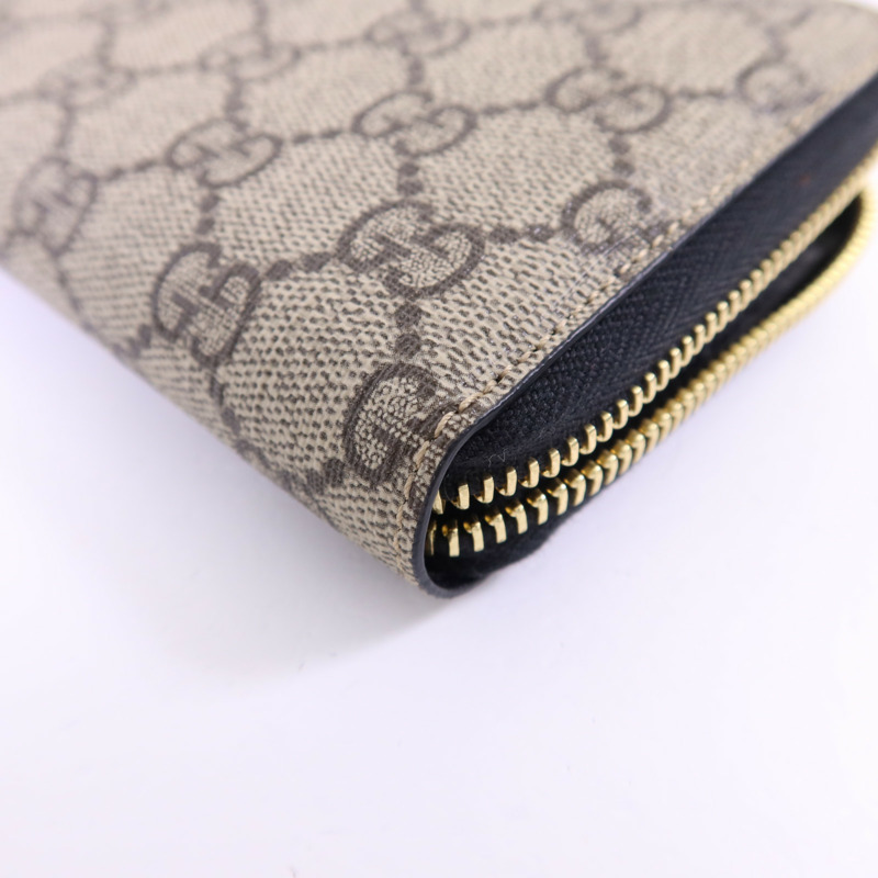 GUCCI 塗層帆布/牛皮皮革GG Marmont Long Wallet金扣長錢包-11