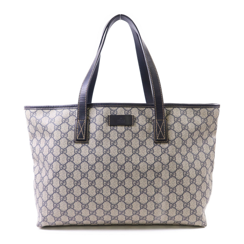GUCCI 塗層帆布Tote Bag銀扣手挽袋-0