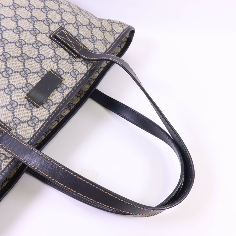 GUCCI 塗層帆布Tote Bag銀扣手挽袋-4