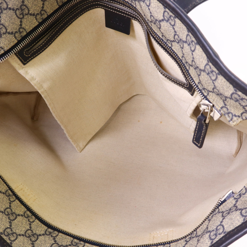 GUCCI 塗層帆布Tote Bag銀扣手挽袋-5