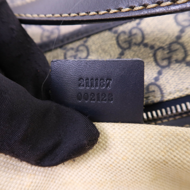 GUCCI 塗層帆布Tote Bag銀扣手挽袋-7