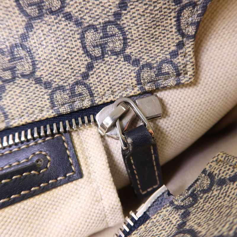 GUCCI 塗層帆布Tote Bag銀扣手挽袋-8