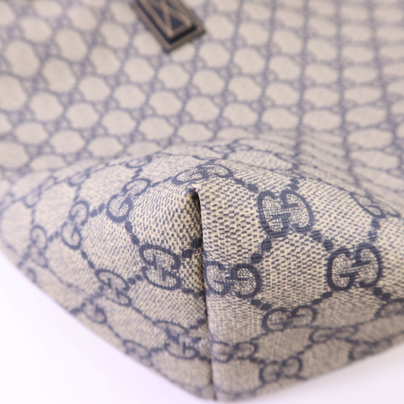 GUCCI 塗層帆布Tote Bag銀扣手挽袋-10