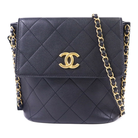 CHANEL 牛皮皮革Chain Shoulder Bag金扣鏈帶肩背袋