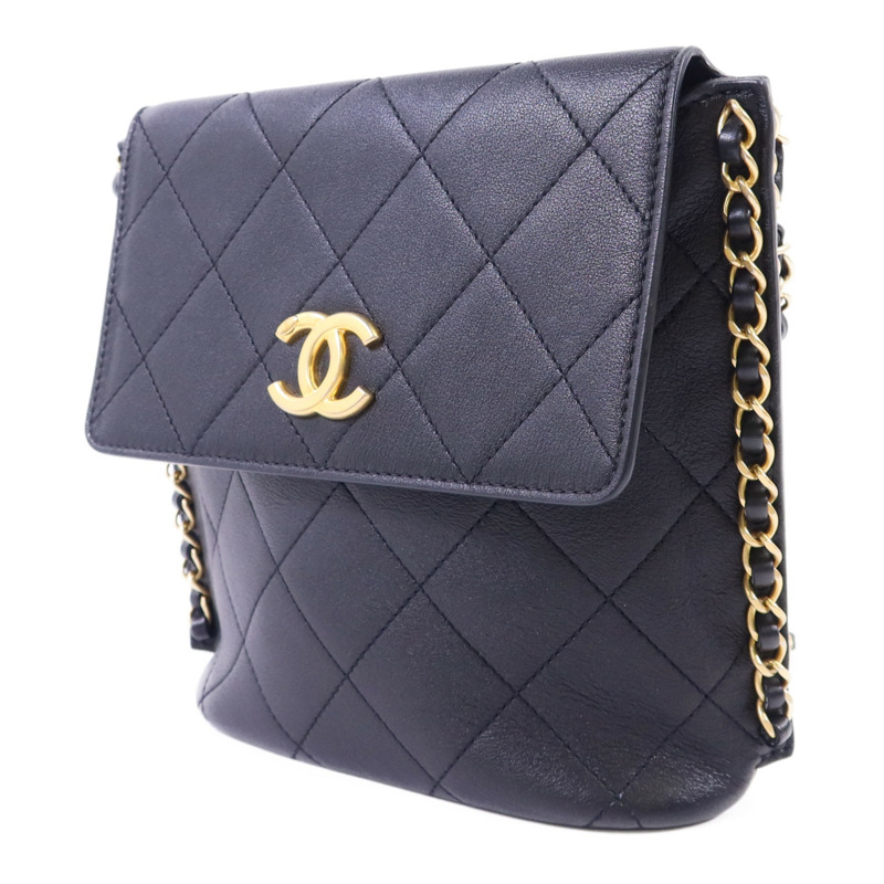 CHANEL 牛皮皮革Chain Shoulder Bag金扣鏈帶肩背袋-2