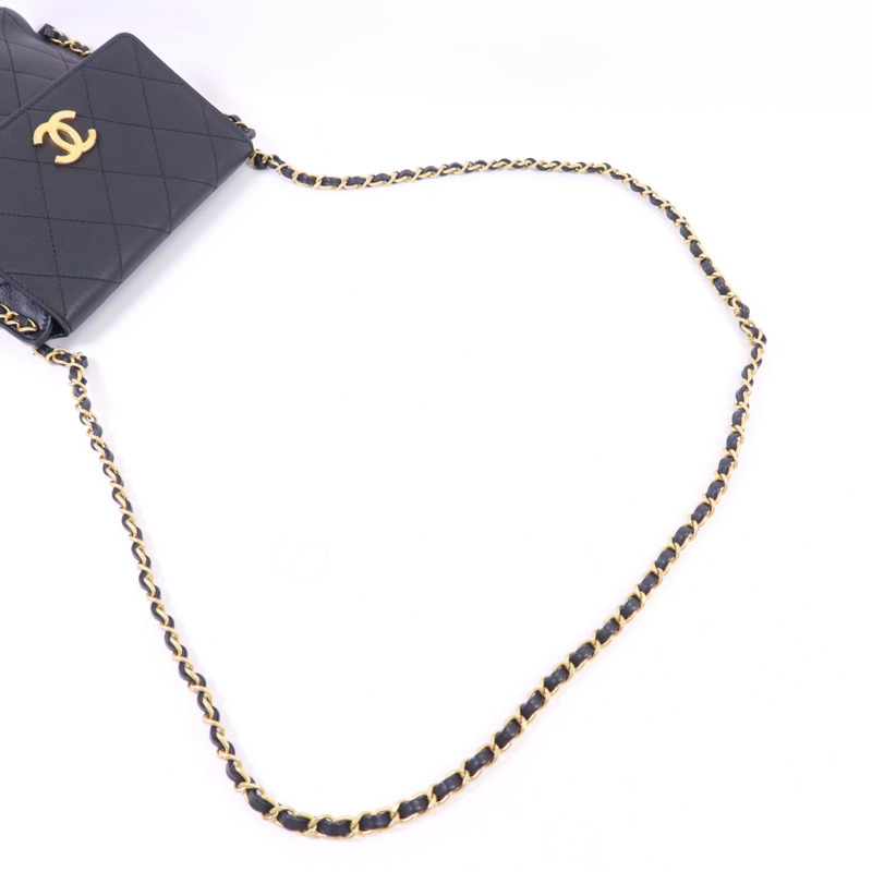 CHANEL 牛皮皮革Chain Shoulder Bag金扣鏈帶肩背袋-4