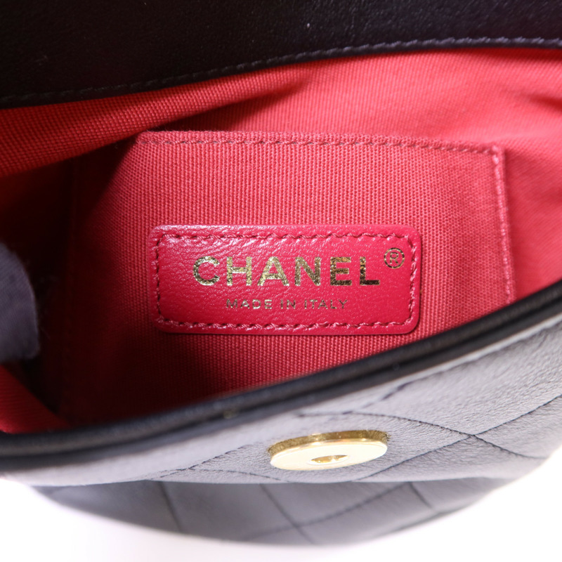 CHANEL 牛皮皮革Chain Shoulder Bag金扣鏈帶肩背袋-6