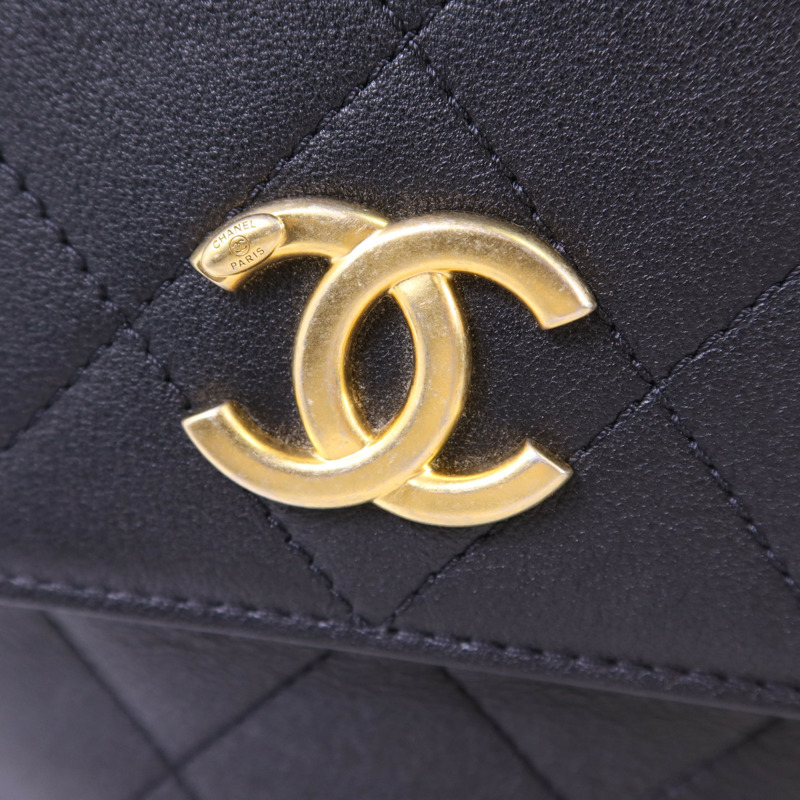 CHANEL 牛皮皮革Chain Shoulder Bag金扣鏈帶肩背袋-9