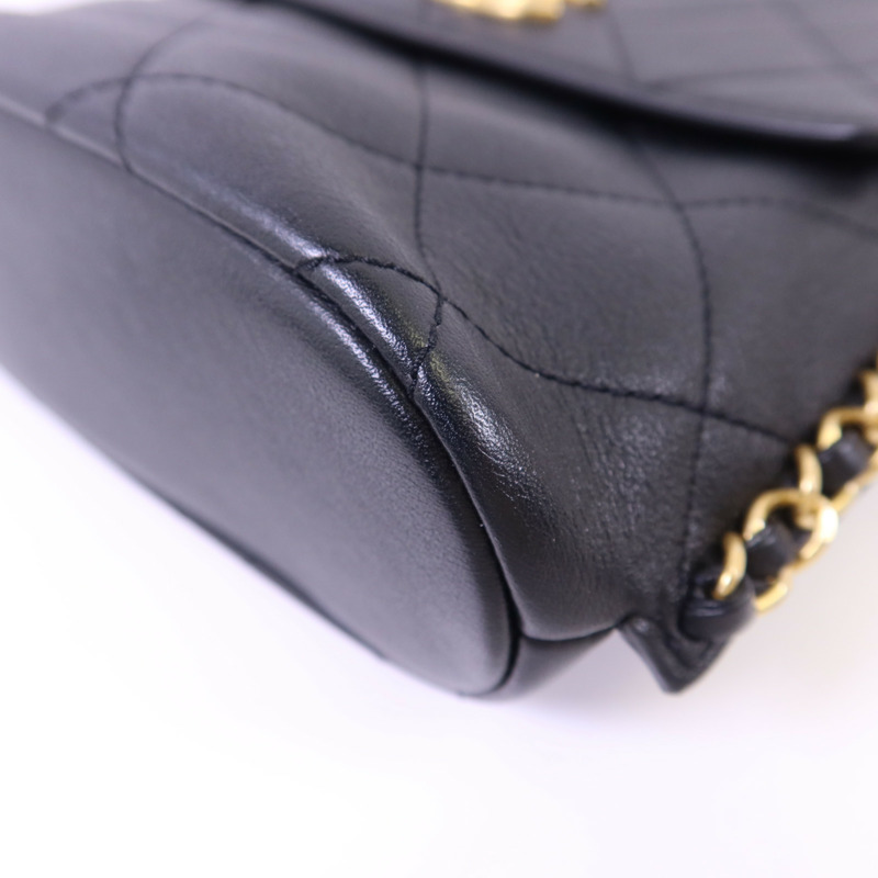 CHANEL 牛皮皮革Chain Shoulder Bag金扣鏈帶肩背袋-11