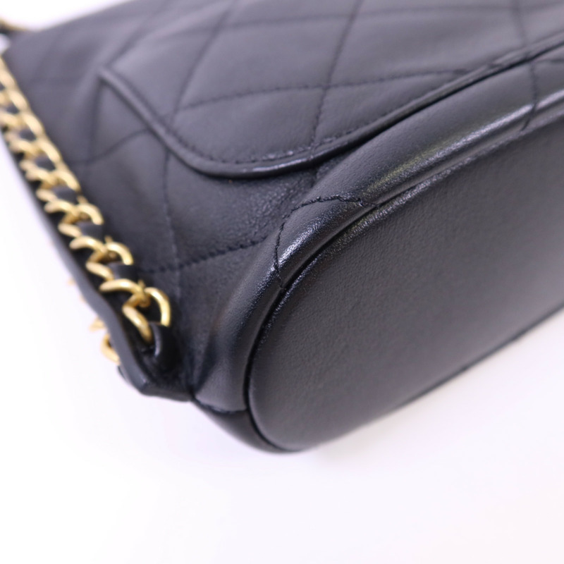 CHANEL 牛皮皮革Chain Shoulder Bag金扣鏈帶肩背袋-14
