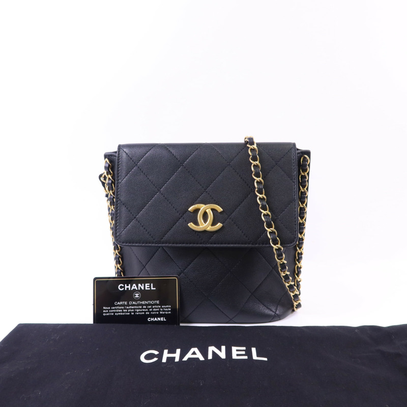 CHANEL 牛皮皮革Chain Shoulder Bag金扣鏈帶肩背袋-15