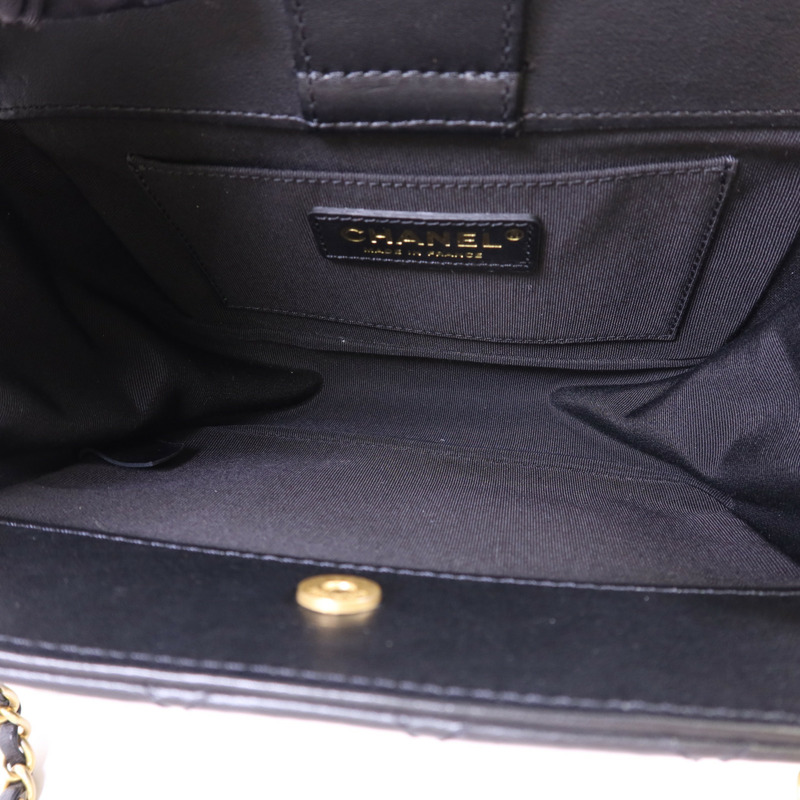 CHANEL 牛皮皮革Chain Shoulder Bag金扣鏈帶肩背袋-5