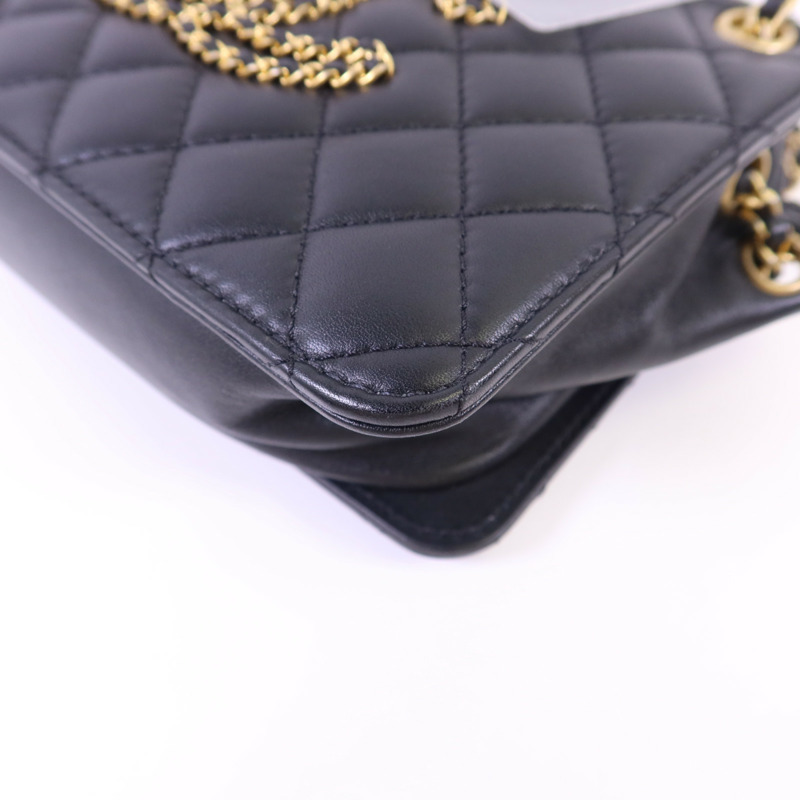 CHANEL 牛皮皮革Chain Shoulder Bag金扣鏈帶肩背袋-11
