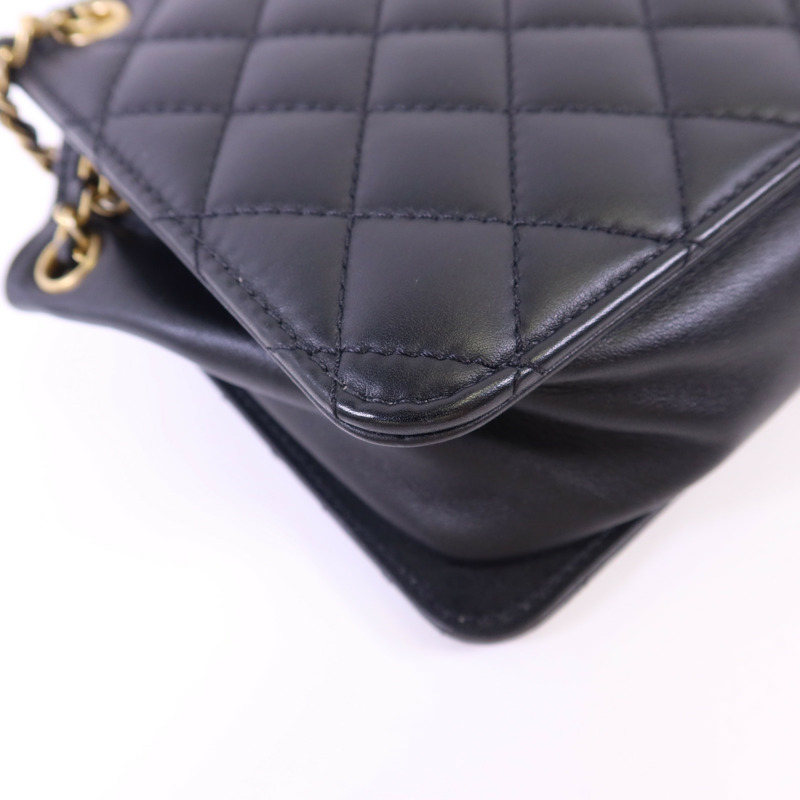 CHANEL 牛皮皮革Chain Shoulder Bag金扣鏈帶肩背袋-14