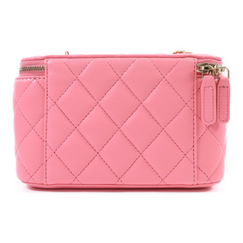 CHANEL 牛皮皮革Vanity Case金扣鏈帶肩背袋-1