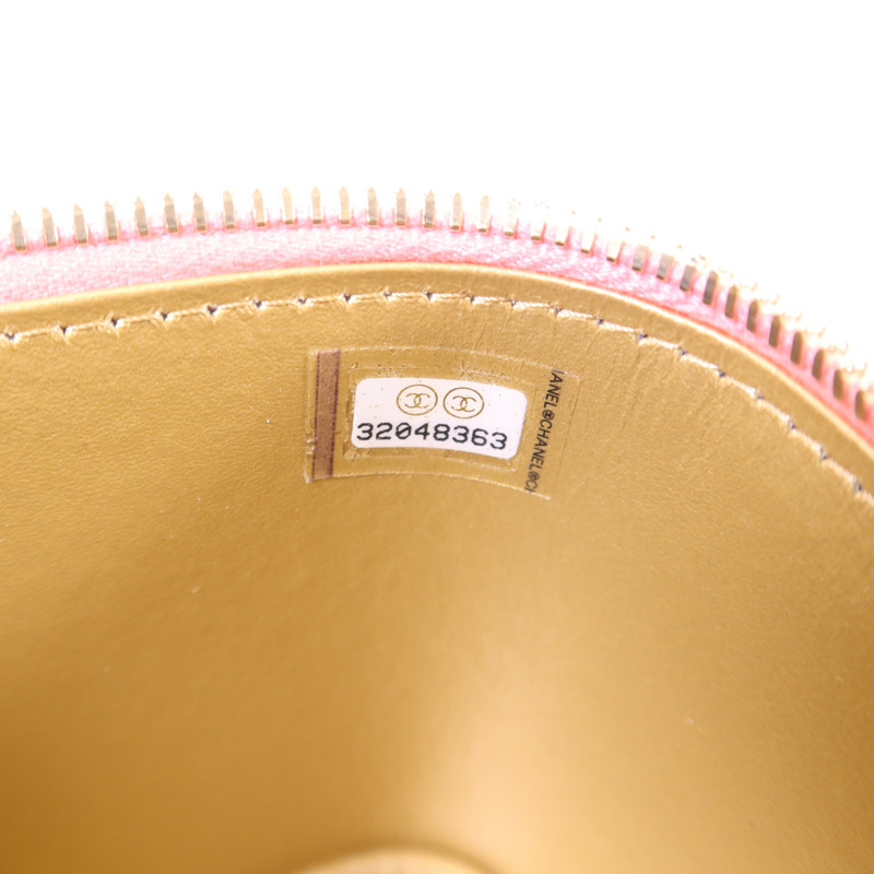 CHANEL 牛皮皮革Vanity Case金扣鏈帶肩背袋-7