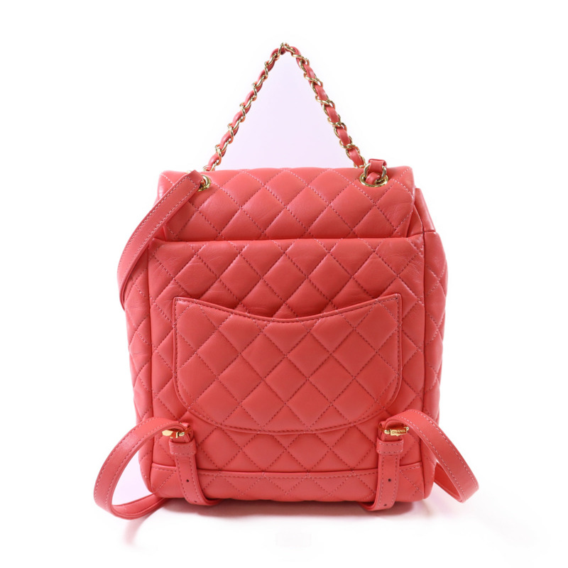 CHANEL 羊皮皮革Backpack金扣背包-1