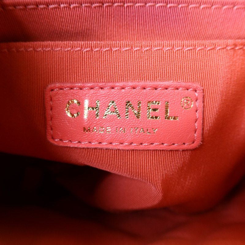 CHANEL 羊皮皮革Backpack金扣背包-6