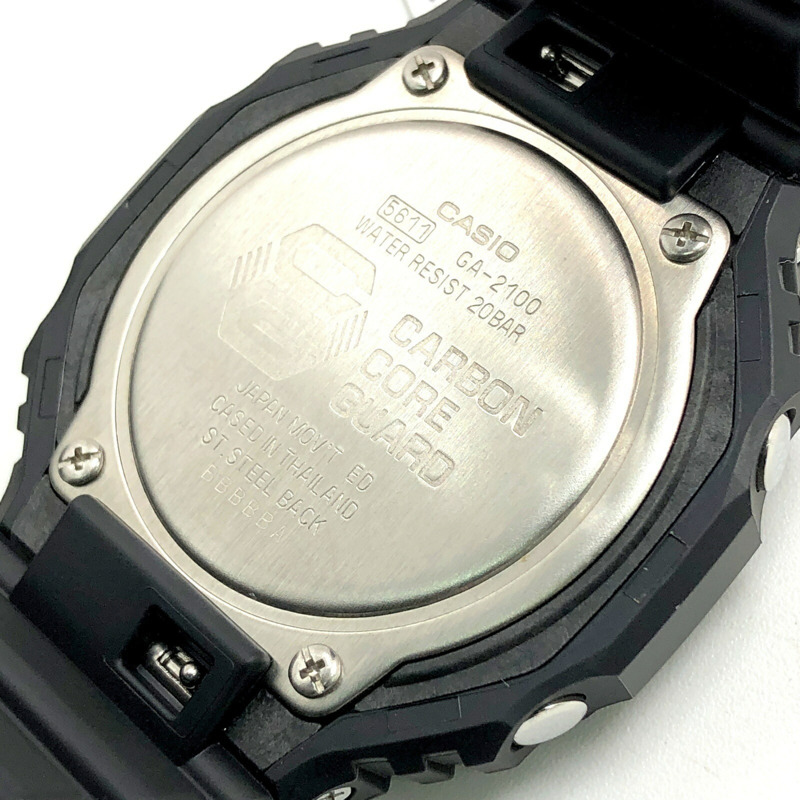 卡西歐 G-SHOCK GA-2100-1A2 霓虹系列八角形腕錶，橡木色錶殼，黑色/藍色指針/數位雙顯，雙 LED 背光，2022 年 2 月發售，Mikunigaoka 專賣店販售。-7