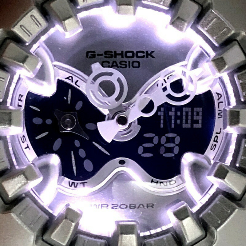 卡西歐 G-SHOCK 手錶 GA-V01A-8A，10 年電池壽命，有機設計，銀色，GA-V01 系列，2025 年 4 月發售，三國丘店有售。-8