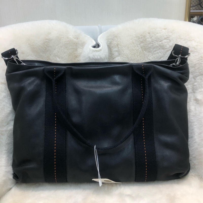 Hermes 2way 橙色線牛皮Tote XB334-1