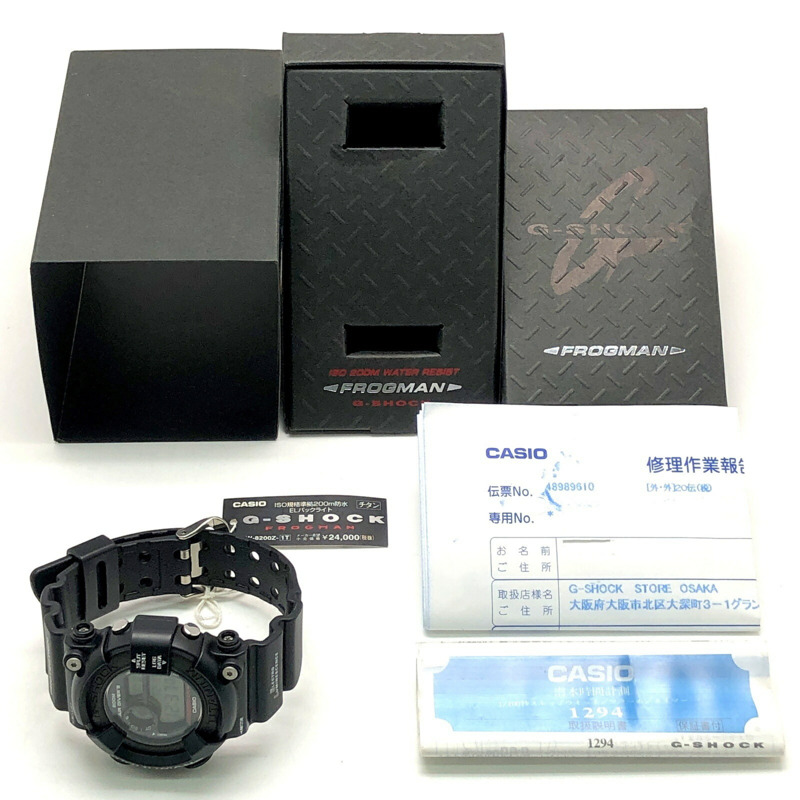 卡西歐 G-SHOCK DW-8200Z-1T 蛙人系列黑色鈦金屬錶殼潛水蛙腕錶，1997 年 10 月發售，Mikunigaoka 專賣店-9