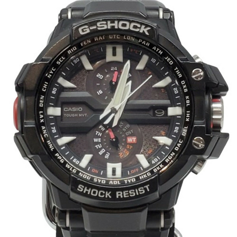 卡西歐 G-SHOCK GW-A1000-1A 模擬強韌太陽能電波天際座艙 GRAVITYMASTER 黑色 Kaizuka 商店-0