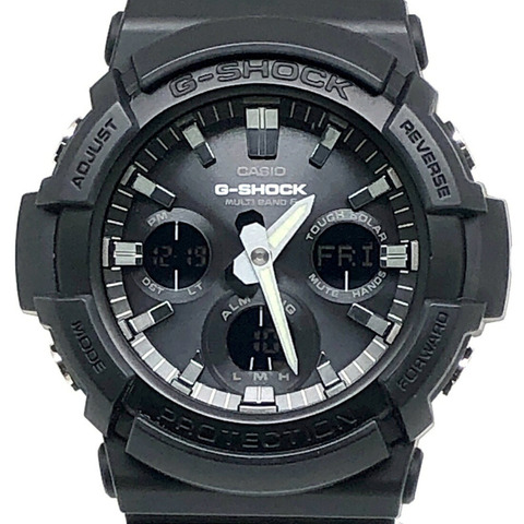 卡西歐 G-SHOCK 手錶 GAW-100B-1A 電波太陽能強韌型多頻段 6 區雙 LED 照明指針/數位雙顯大錶盤金屬錶圈黑色 2017 年 8 月發售 Mikunigaoka 商店