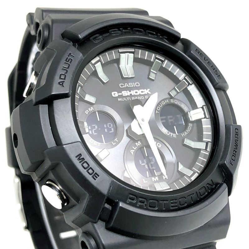 卡西歐 G-SHOCK 手錶 GAW-100B-1A 電波太陽能強韌型多頻段 6 區雙 LED 照明指針/數位雙顯大錶盤金屬錶圈黑色 2017 年 8 月發售 Mikunigaoka 商店-3