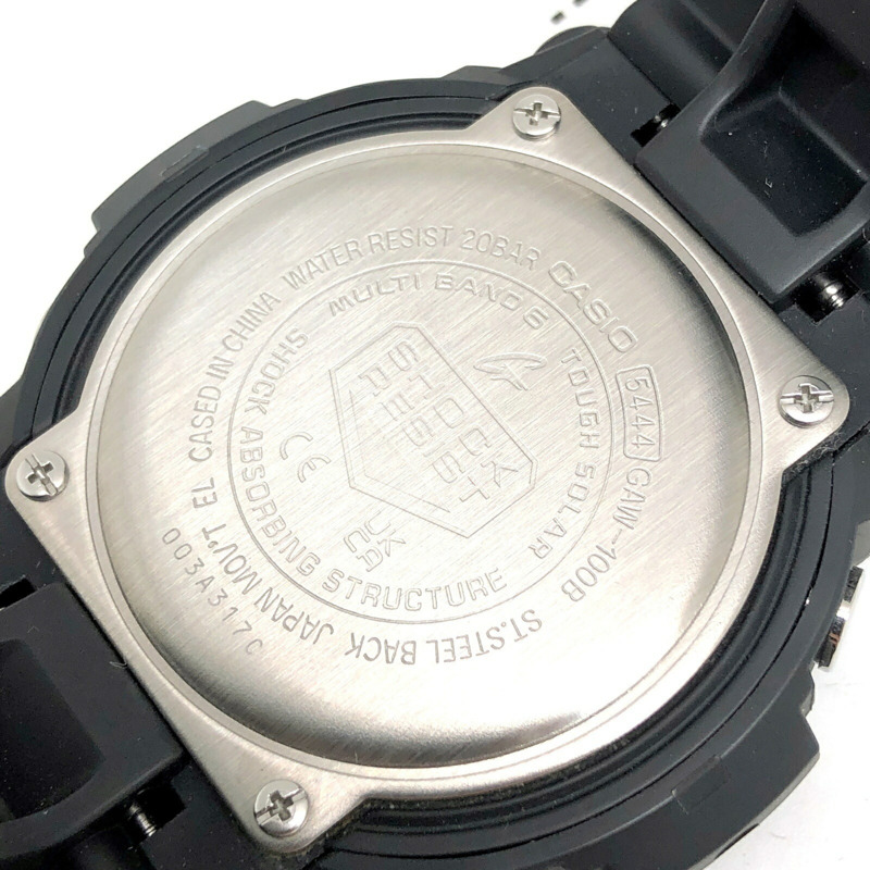 卡西歐 G-SHOCK 手錶 GAW-100B-1A 電波太陽能強韌型多頻段 6 區雙 LED 照明指針/數位雙顯大錶盤金屬錶圈黑色 2017 年 8 月發售 Mikunigaoka 商店-7